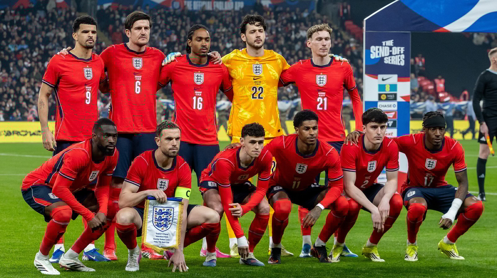 England team line-up ahead of Uruguay